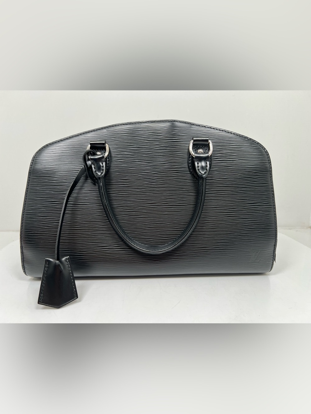 Louis Vuitton Black Epi Leather Top Handle Satchel Bag Silver Hardware